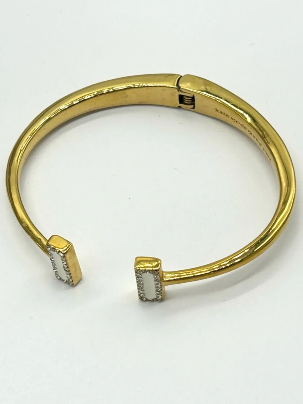 Kate Spade Raise the Bar Gold Hinged Bangle Bracelet